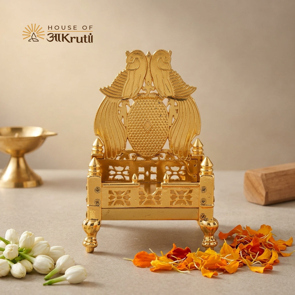 HOA મેટલ લડ્ડુ ગોપાલ સિંહાસન - 2.5x4 ઇંચ