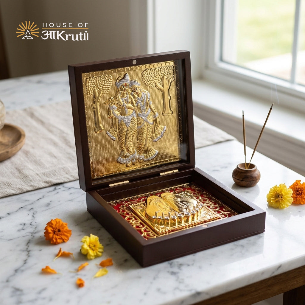 HOA Radha Krishna Silver Plated Photo Frame – 4x4 Inch