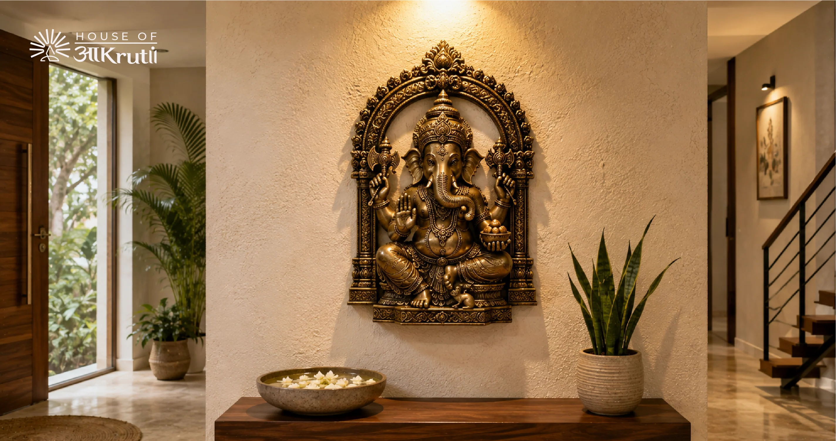 5 Ways to Style Brass Ganesha Wall Hangings Near Your Foyer Entrance