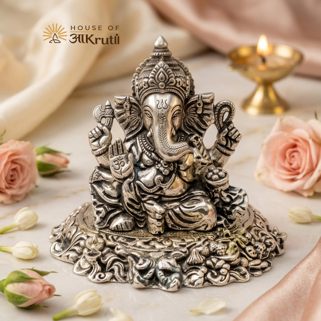 HOA Ganesha Metal Idol Statue – 3.15 Inches