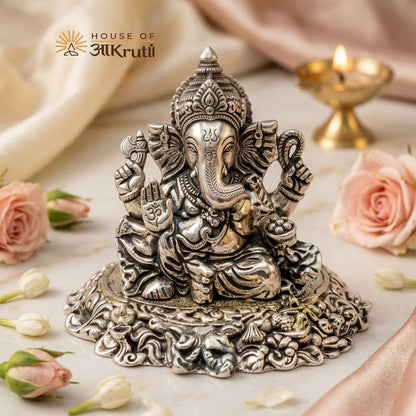 HOA Ganesha Metal Idol Statue – 3.15 Inches