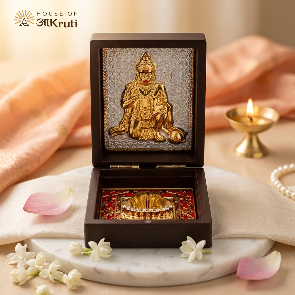 HOA Hanumanji Silver Plated Photo Frame – 3x3 Inch