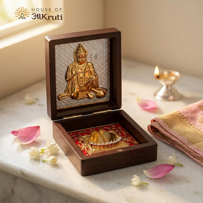 HOA Hanumanji Silver Plated Photo Frame – 3x3 Inch