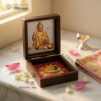 HOA Hanumanji Silver Plated Photo Frame – 3x3 Inch