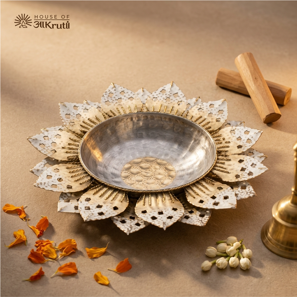 HOA Lotus Cutwork Decorative Urli Bowl – 14.5 Inches
