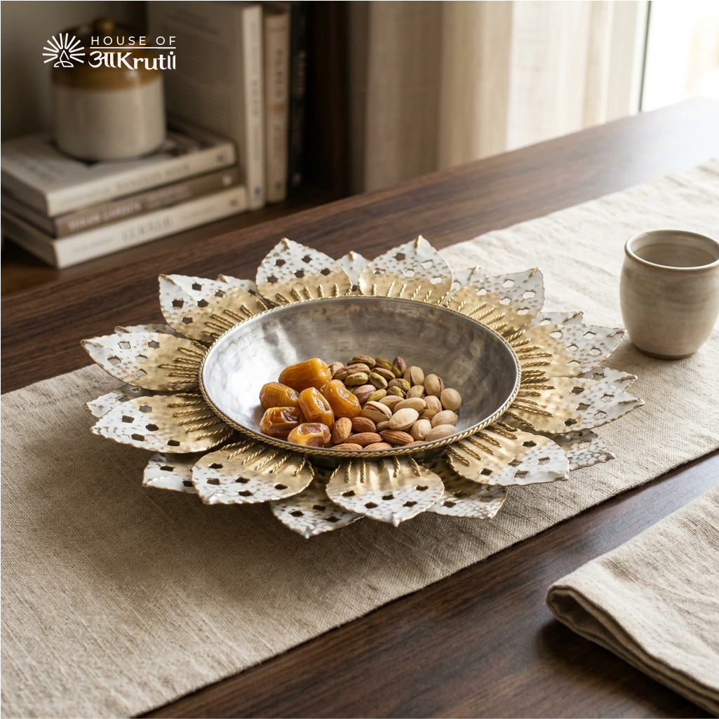 HOA Lotus Cutwork Decorative Urli Bowl – 14.5 Inches