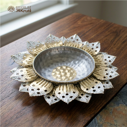 HOA Lotus Cutwork Decorative Urli Bowl – 14.5 Inches