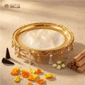 HOA Silver-Gold Plated Decorative Pooja Thali with Ghungroo – 10 Inches