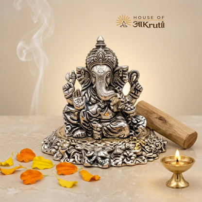 HOA Ganesha Metal Idol Statue – 3.15 Inches
