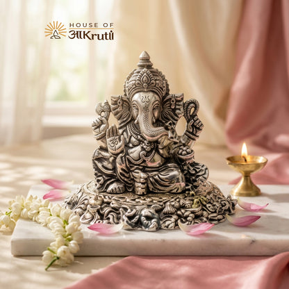 HOA Ganesha Metal Idol Statue – 3.15 Inches