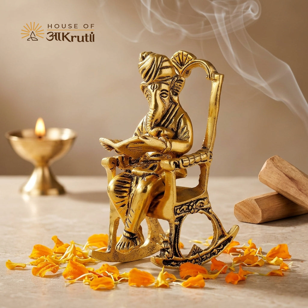 HOA લક્ષ્મી ગણેશ ઓઇલ દીપક લેમ્પ – 15 CM