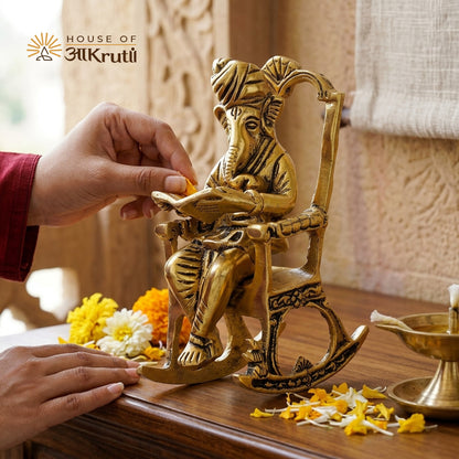 HOA Ganesha Metal Statue – 5.9 x 2.8 Inches