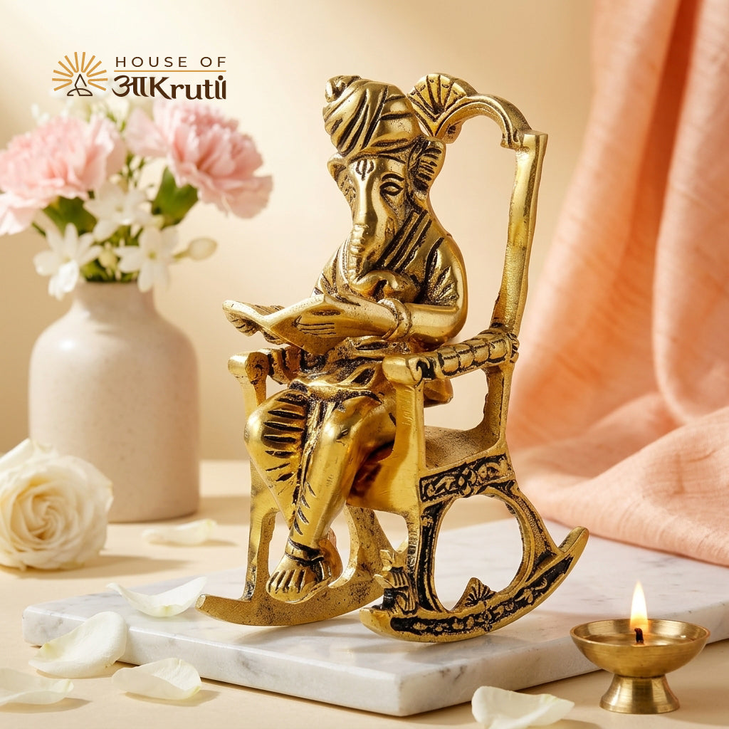 HOA Ganesha Metal Statue – 5.9 x 2.8 Inches