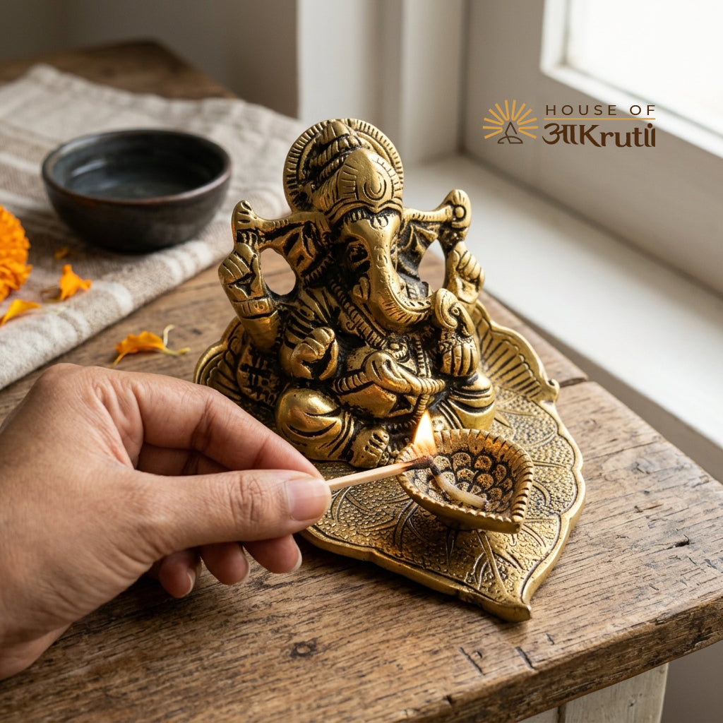 HOA Ganesha Oil Deepak Diya – 4.5x3.5 Inches