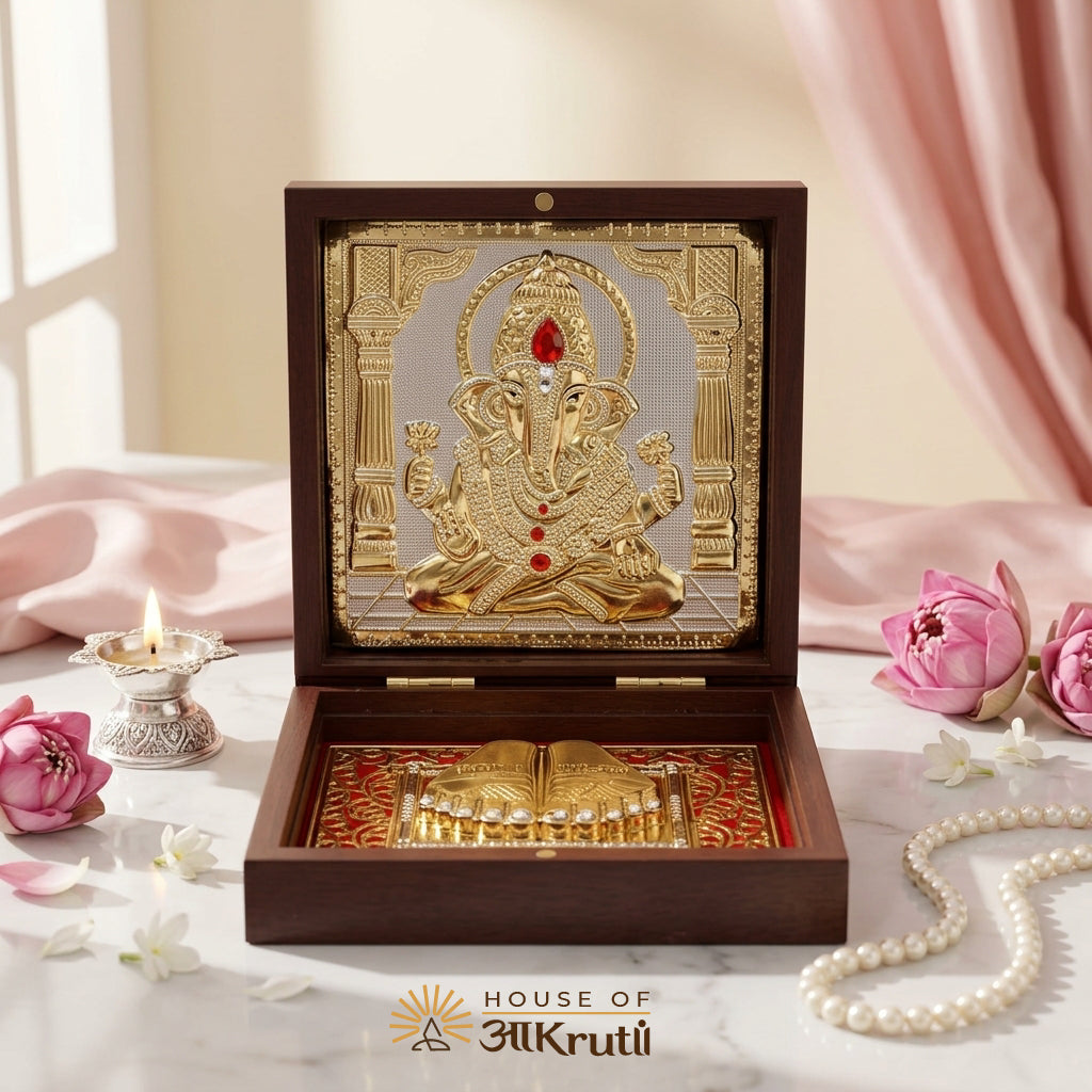 HOA Ganesha Silver Plated Photo Frame – 4x4 Inch
