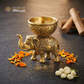 HOA Gold Plated Mukhvas Elephant Set – 5.5 x 5.1 Inches