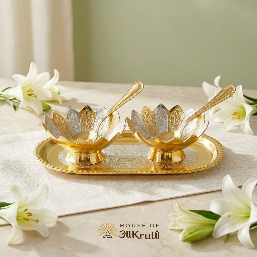 HOA Kamal Bowl Set of 5 Pcs Silver Plated – 3.5 Inch