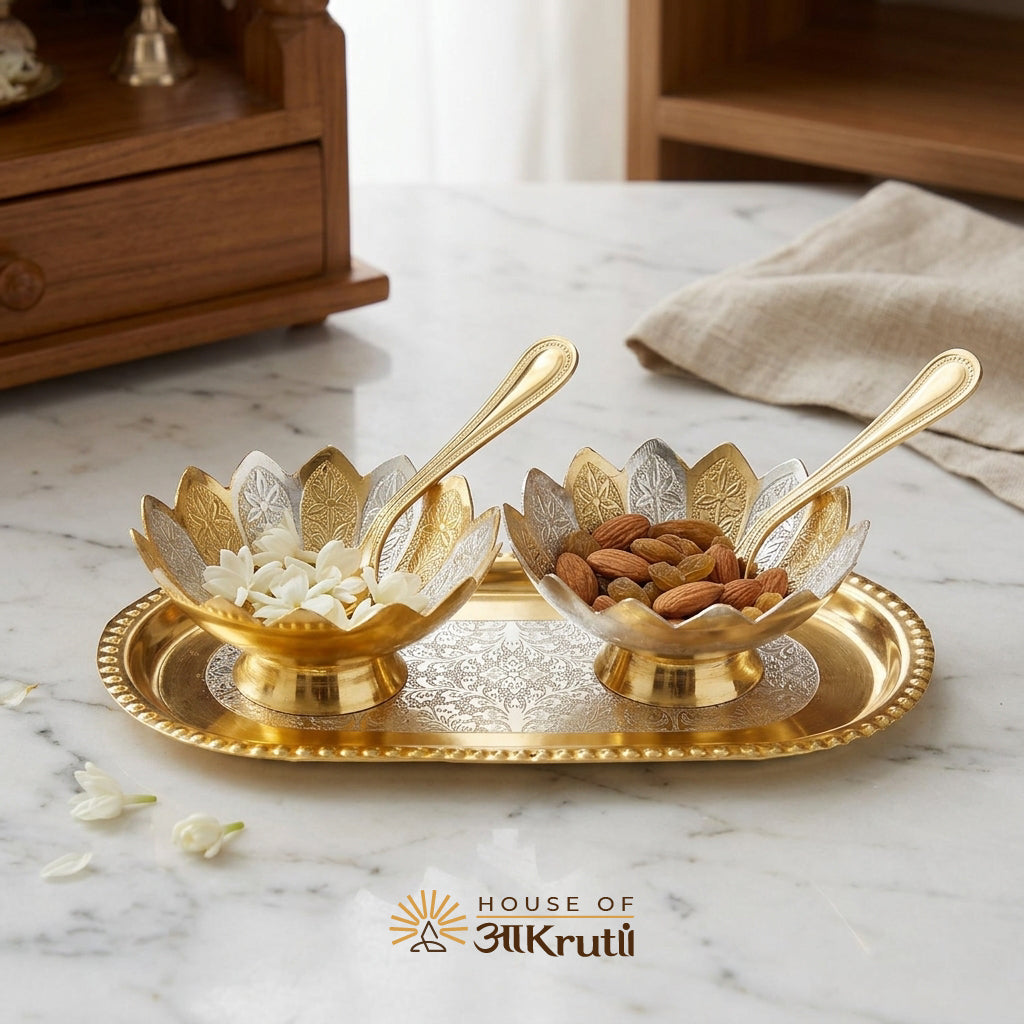 HOA Kamal Bowl Set of 5 Pcs Silver Plated – 3.5 Inch
