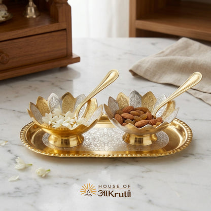 HOA Kamal Bowl Set of 5 Pcs Silver Plated – 3.5 Inch