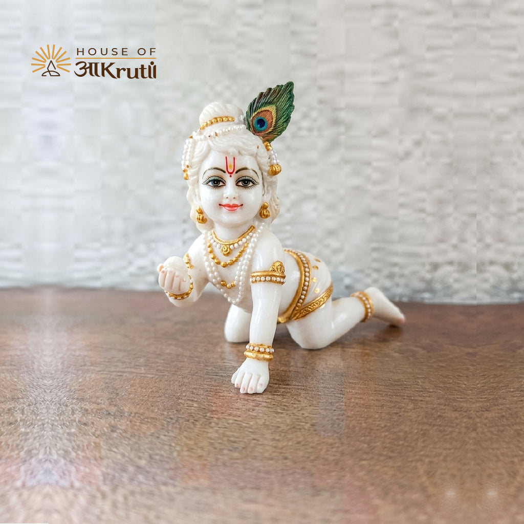 HOA Laddu Gopal Metal Idol – 4x4 Inches