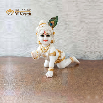 HOA Laddu Gopal Metal Idol – 4x4 Inches