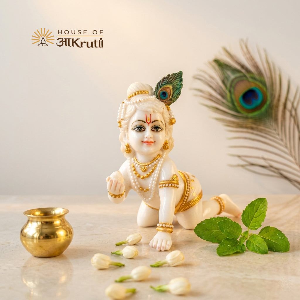 HOA Laddu Gopal Metal Idol – 4x4 Inches