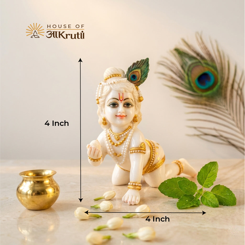 HOA Laddu Gopal Metal Idol – 4x4 Inches