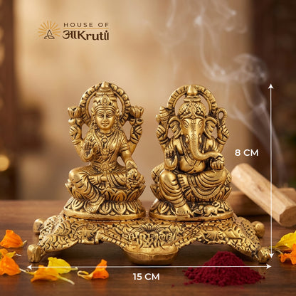 HOA Lakshmi Ganesha Oil Deepak Lamp – 5.91 inches