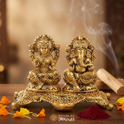 HOA Lakshmi Ganesha Oil Deepak Lamp – 5.91 inches