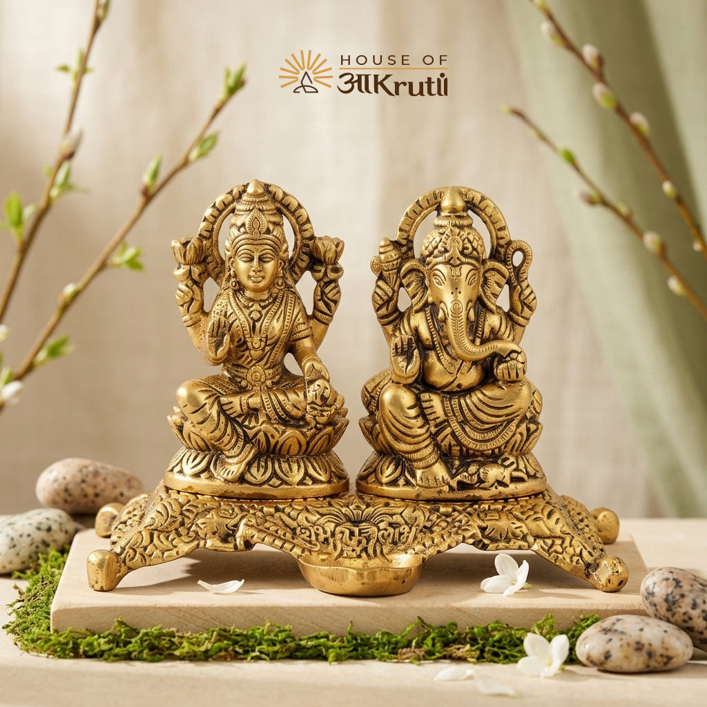 HOA Lakshmi Ganesha Oil Deepak Lamp – 5.91 inches