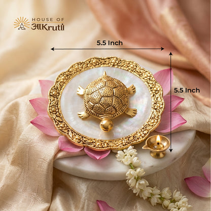 HOA Metal Feng Shui Tortoise Golden– 5.5 Inches