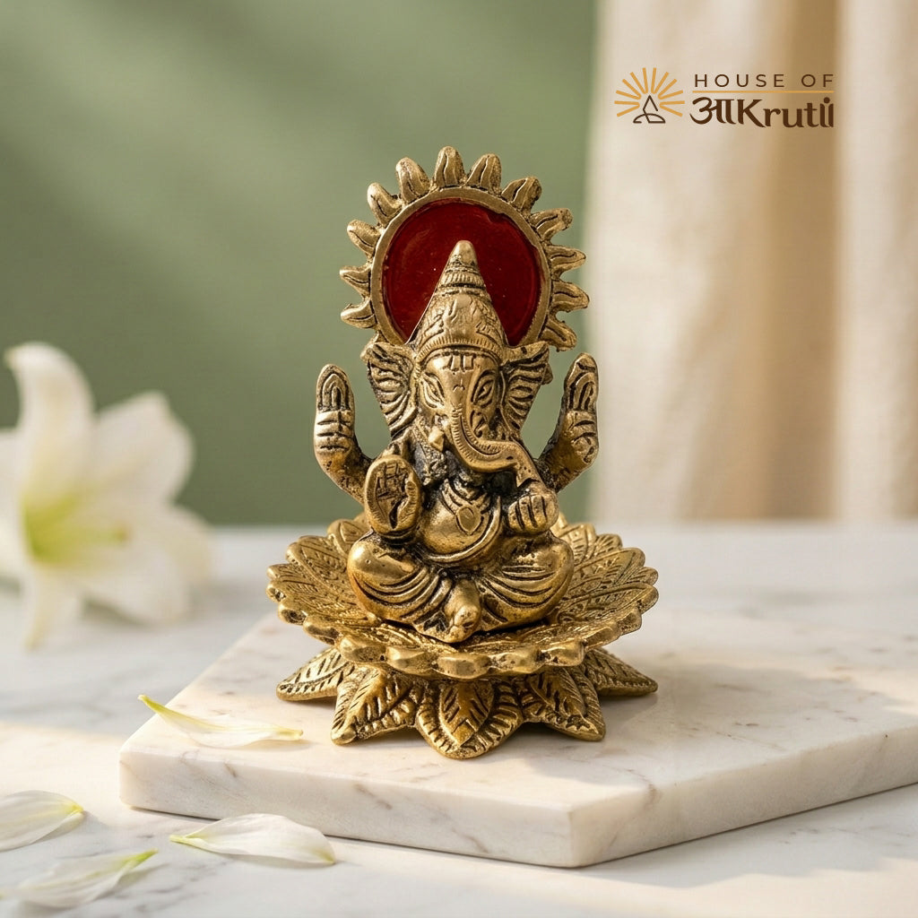 HOA મેટલ ગણેશ પ્રતિમા – 10x8 CM