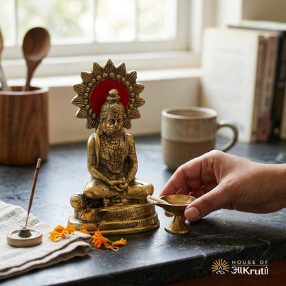 HOA Metal Hanumanji Idol – 5.9 x 3.5 Inches