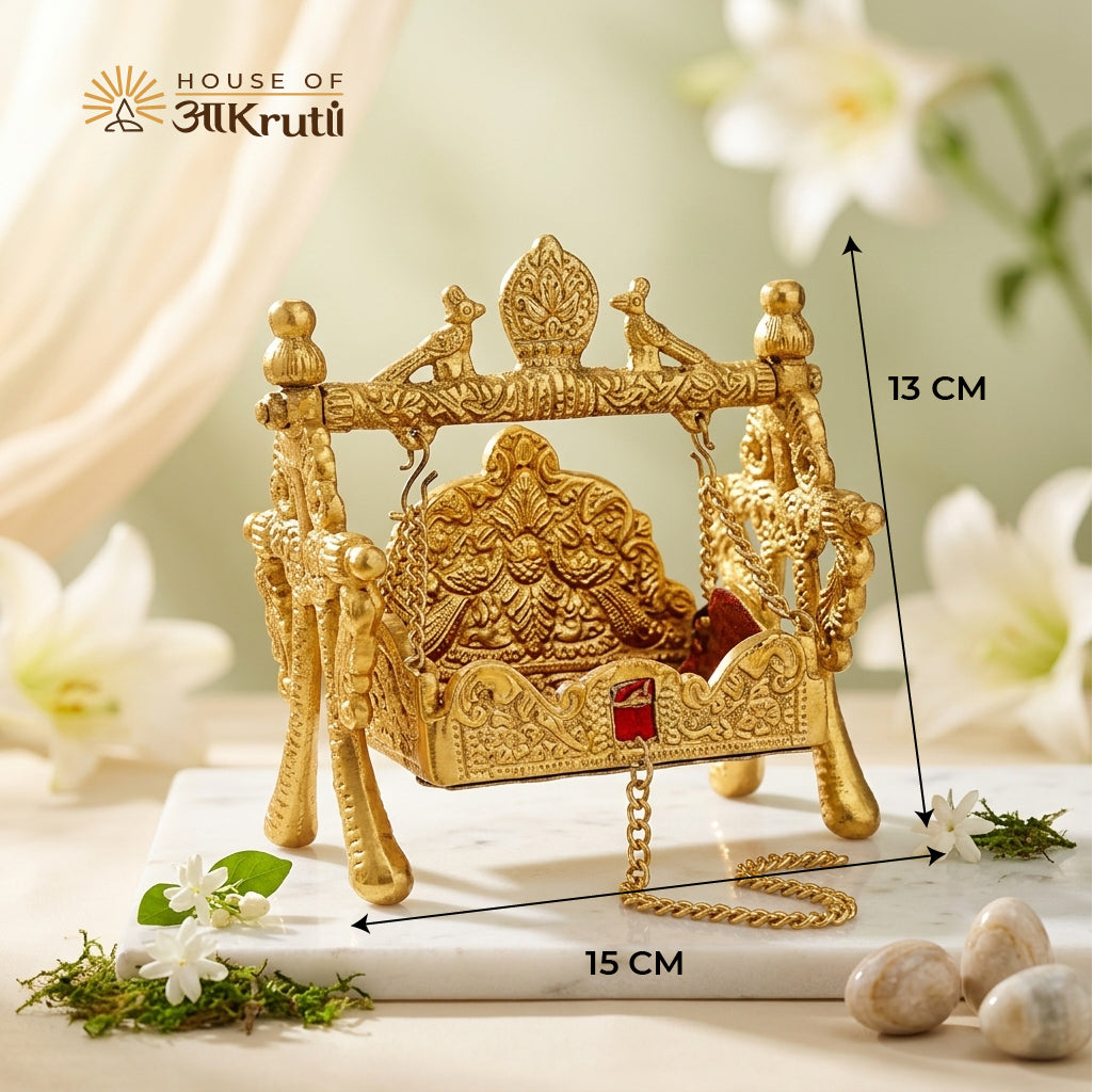 લડ્ડુ ગોપાલ માટે HOA મેટલ ઝૂલો – 15x13 CM