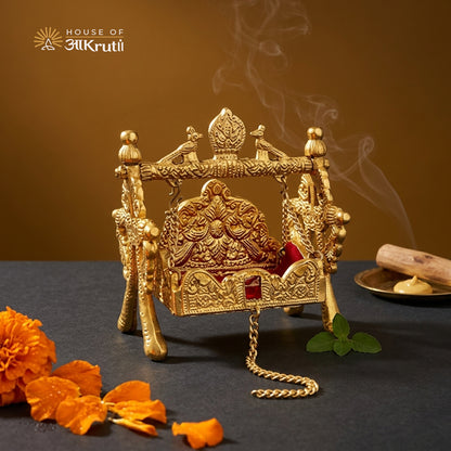 લડ્ડુ ગોપાલ માટે HOA મેટલ ઝૂલો – 15x13 CM