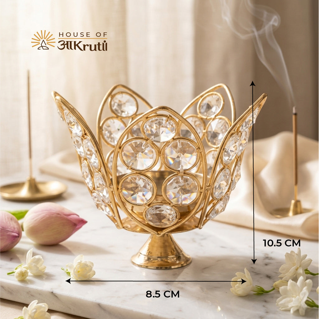 HOA Oil Lamp Metal Diya – 4.1 x 3.3 Inches
