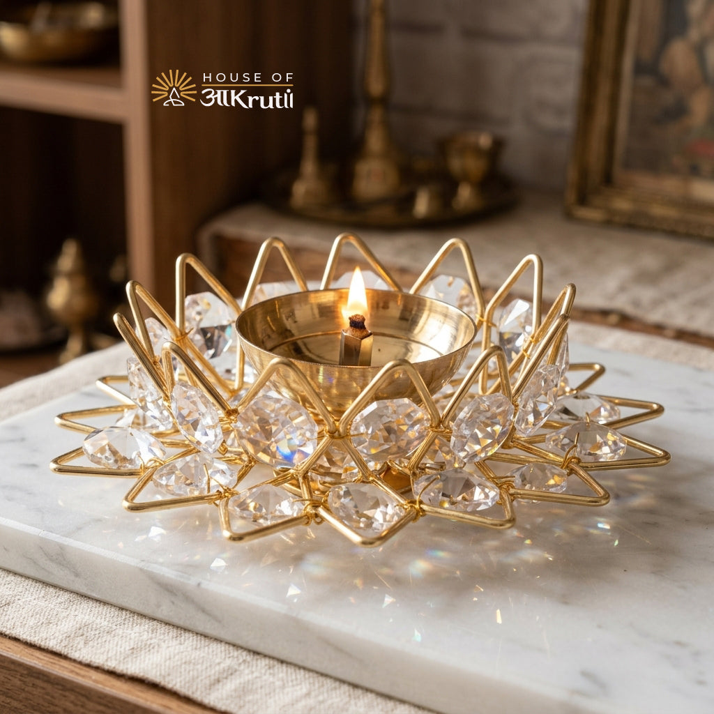 HOA Oil Lamp Metal Diya – 3.9 x 1.1 Inches