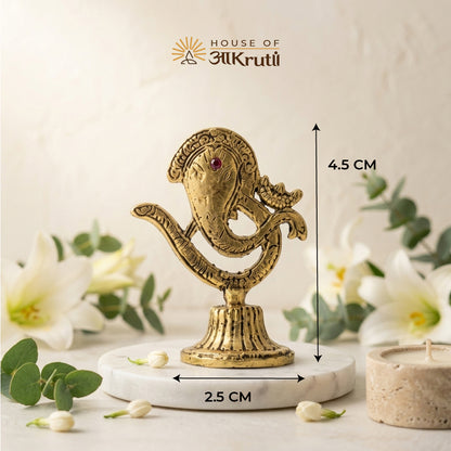 HOA Om Ganesha Metal Idol – 4.5 Inches