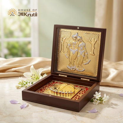 HOA Radha Krishna Silver Plated Photo Frame – 4x4 Inch