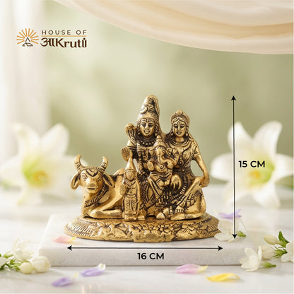 HOA Shiv Parivar Metal Idol – 5.9 x 6.3 Inches