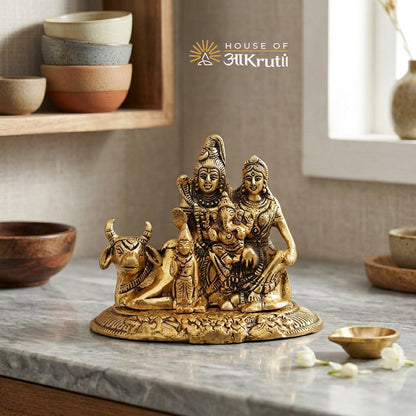 HOA Shiv Parivar Metal Idol – 5.9 x 6.3 Inches