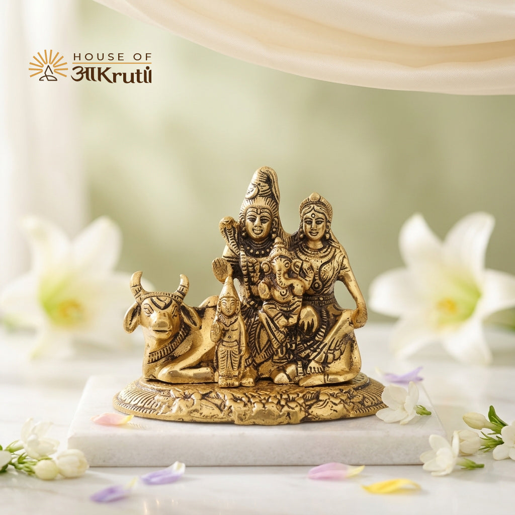 HOA શિવ પરિવાર મેટલ આઇડોલ - 15x16 CM