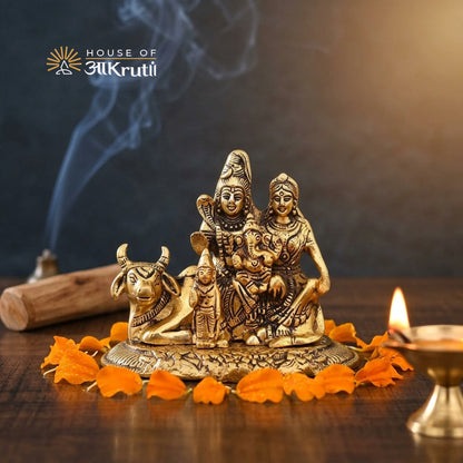 HOA Shiv Parivar Metal Idol – 5.9 x 6.3 Inches