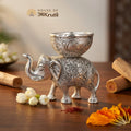 HOA Silver Plated Mukhvas Elephant Set – 5.5 x 5.1 Inches