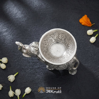 HOA Silver Plated Mukhvas Elephant Set – 5.5 x 5.1 Inches