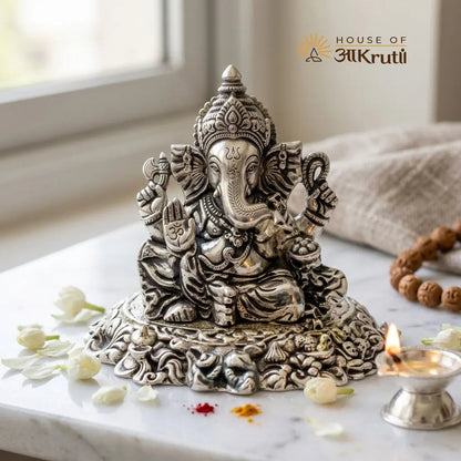 HOA Ganesha Metal Idol Statue – 3.15 Inches