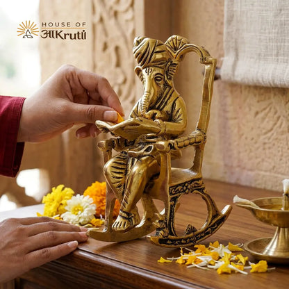 HOA Ganesha Metal Statue – 5.9 x 2.8 Inches