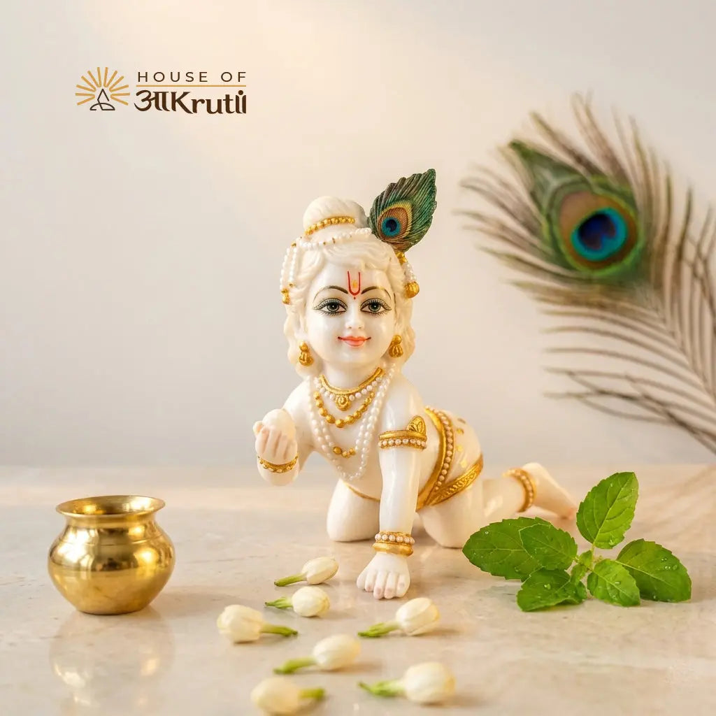 HOA Laddu Gopal Metal Idol – 4x4 Inches