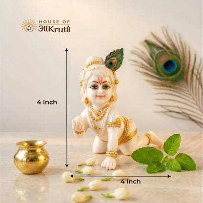 HOA Laddu Gopal Metal Idol – 4x4 Inches