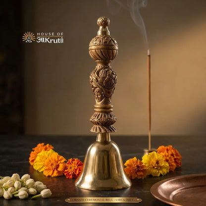 HOA Large Brass Kansa Ghanti– 8.6 × 1.9 inches